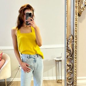 Mustard Square-Neck Sweater Tank ☀️ Ann Taylor LOFT